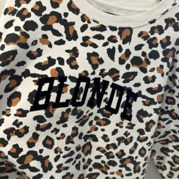 EUC- BRUNETTE THE LABEL - White Leopard  Crewneck -BLONDE - Picture 4 of 8